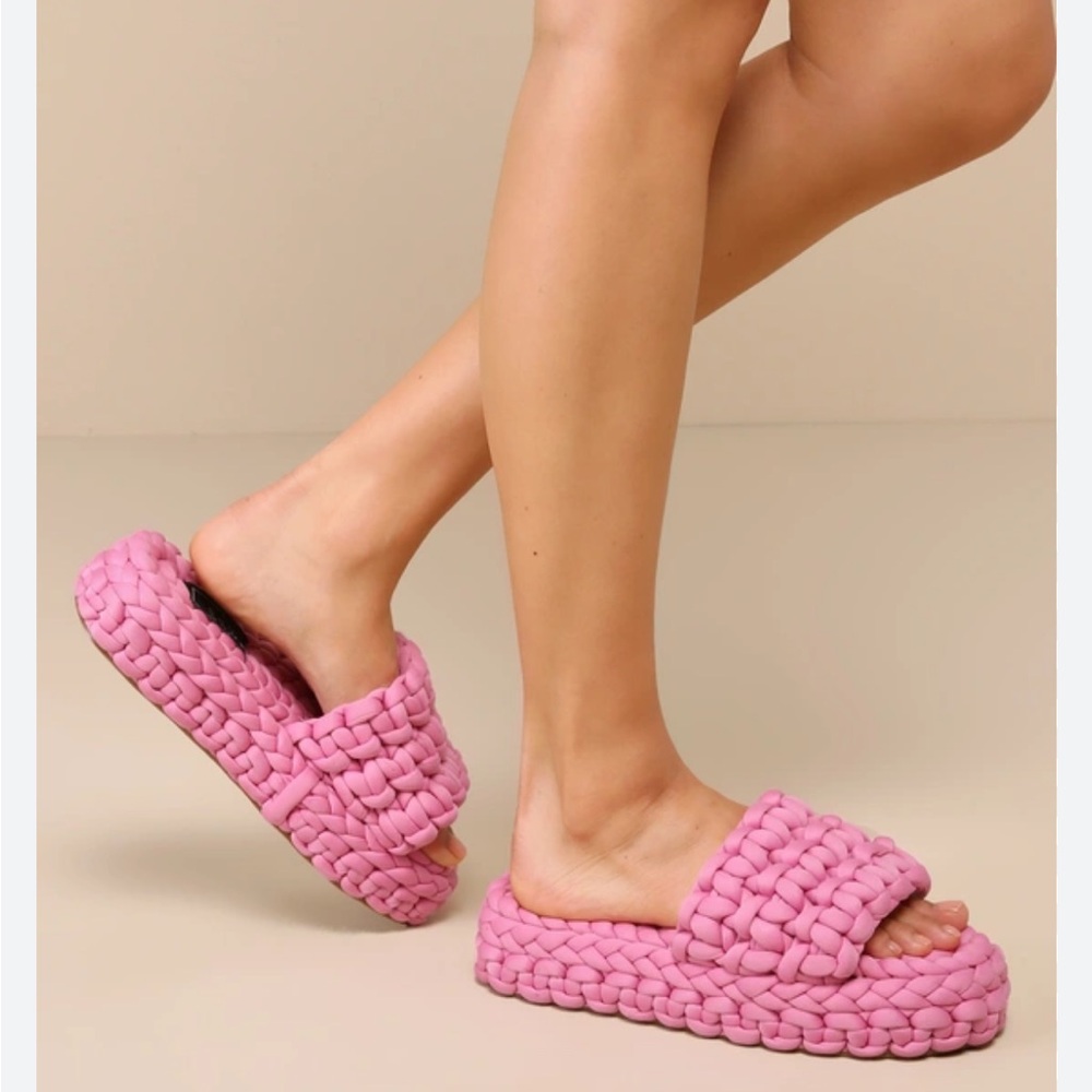 Lulu's Keiko Braided Fabric Platform Sandal